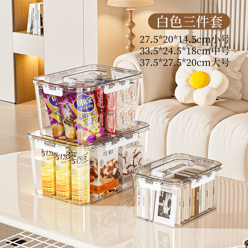 Transparent white three-piece set, small, medium, large