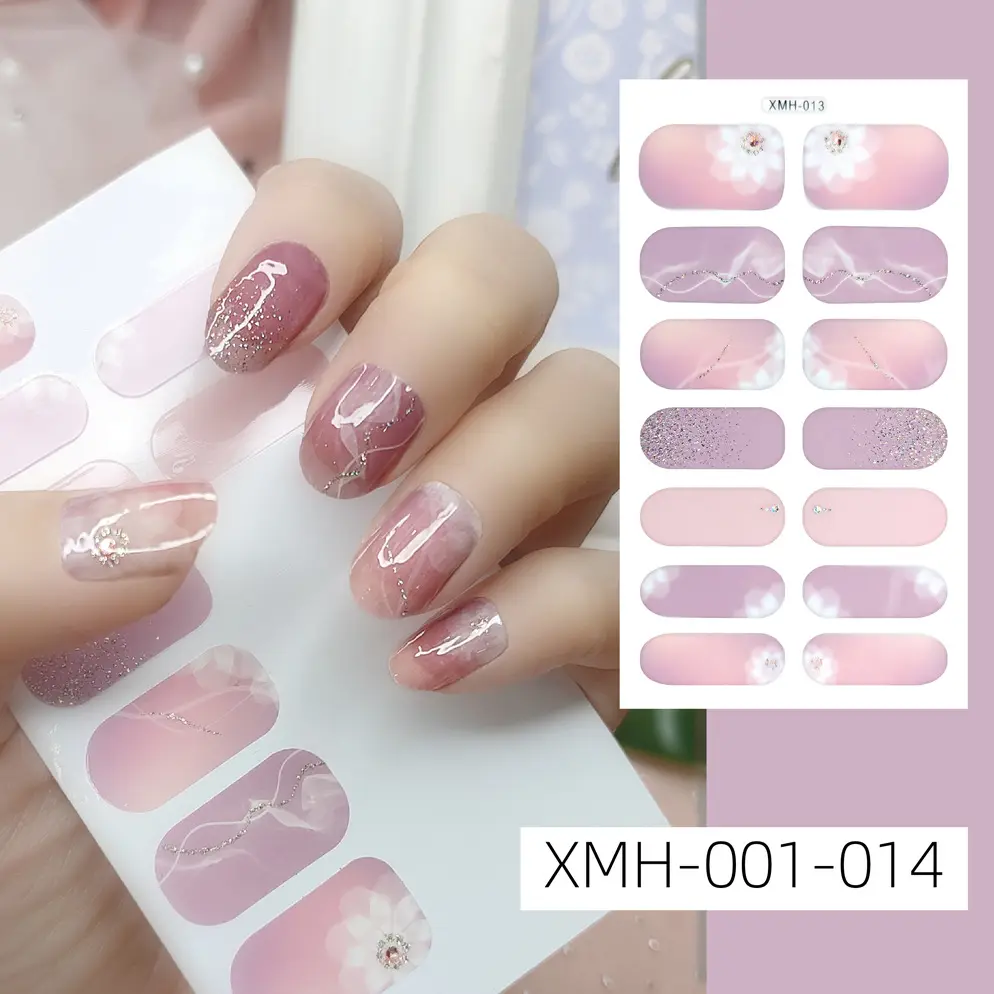 Pacchetto di avvolgimento per unghie che cambia colore corea 12 pezzi/foglio adesivi per Nail Art 3D impermeabili involucro di smalto autoadesivo