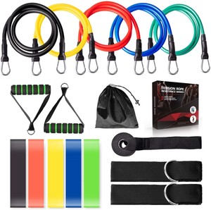 ONESTARSPORTS Resistance Bands Set, Workout Bands With <strong>Handles</strong> , <strong>Elastic</strong> Exercise Bands Stretch Resistant <strong>Loop</strong> - Product Image 2