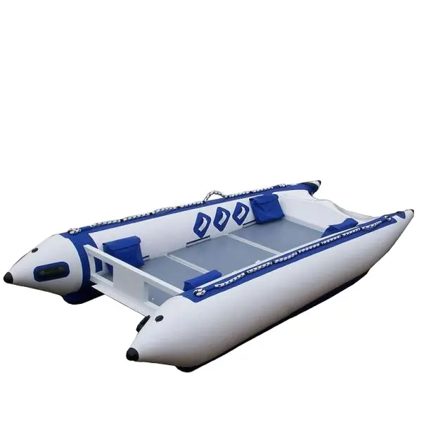 Großhandel PVC Hypalon Custom Aufblasbares Katamaran boot Sicherheits material Schwimmendes Hochgeschwindigkeits-Katamaran-Segelboot