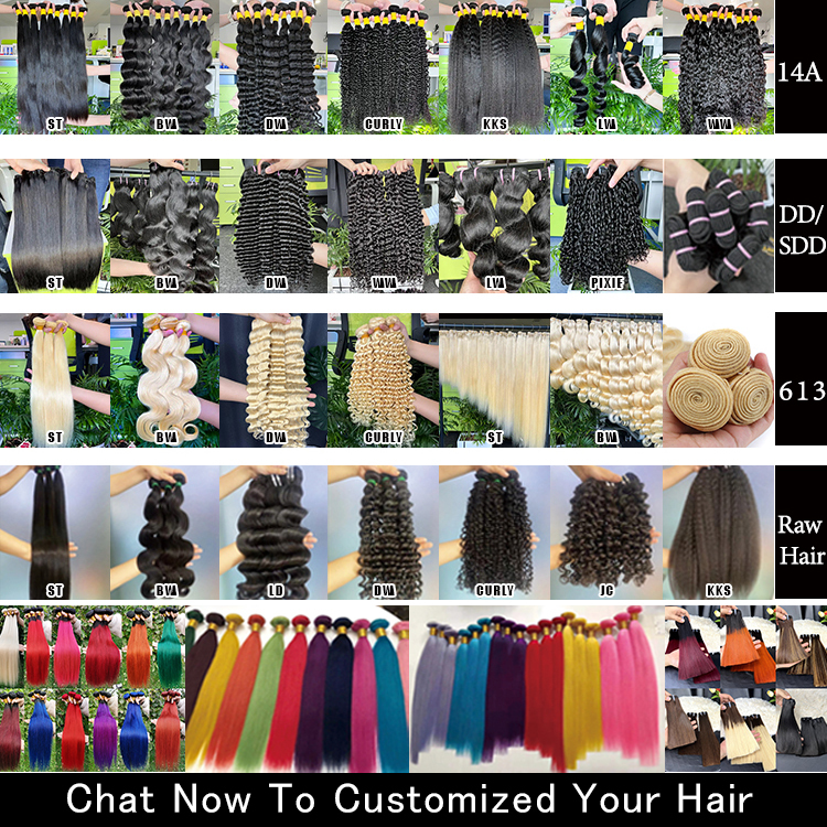 Fasci di capelli personalizzati in lunghezza e colore