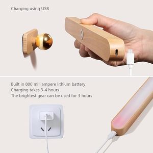 Modern tasarım şarj edilebilir LED Vanity işıklar banyo oturma odası yatak odası üç seviyeli dim dokunmatik kontrol beyaz gölge - Product Image 5