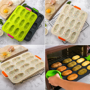 Madeleine Silicone Cake Mold 12 with <strong>Baking</strong> Tools Easy Release DIY Home - Product Image 2