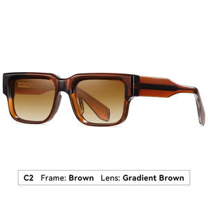 Nhựa kính mát dày màu đen khung thiết kế kính màu đen Kính mát người đàn ông Logo 2025 CP phân cực vuông kính mát - Product Image 4