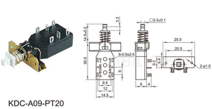 6pins Self-locking Straight Key <strong>Switch</strong> Power <strong>Switch</strong> Locking/reset Push Button Key <strong>Switch</strong> - Product Image 2