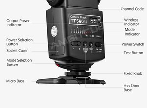 Godox TT560II Thinklite แฟลชกล้องพร้อมสัญญาณไร้สาย433MHz ในตัวสำหรับกล้อง Canon,Nikon,Sony,Pentax,Fuji,Olympus DSLR - Product Image 3