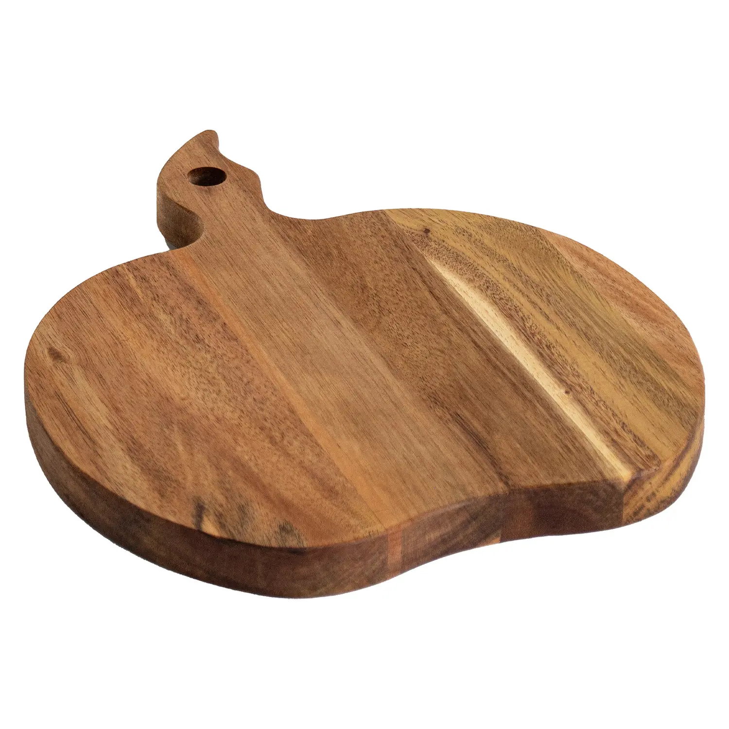 Tabla de cortar de madera de acacia con forma de manzana sólida para comida occidental, Platos y platos de tabla Deli para pan y bistec