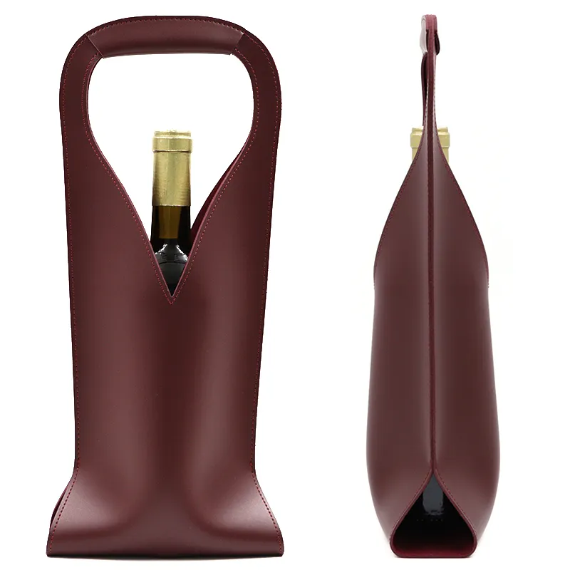 Borsa da vino in finta pelle di lusso con Logo personalizzato portabottiglie portabottiglie da regalo