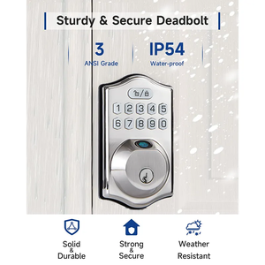Elektronische Tastatur Eingang Haustür Anti Peeking Auto Lock Passwort Smart Fingerprint Deadbolt Türschloss - Product Image 3