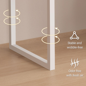 Mesa de ordenador portátil de fácil montaje y Escritorio de ordenador de estudio con estantería superior de MDF y base de metal para espacios pequeños, oficina y hogar - Product Image 5