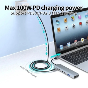 Macbook Pro/Air DellHPおよびTypeCデバイスと互換性のあるUSBCマルチポートアダプター6In1USBCからHDTBドック - Product Image 4
