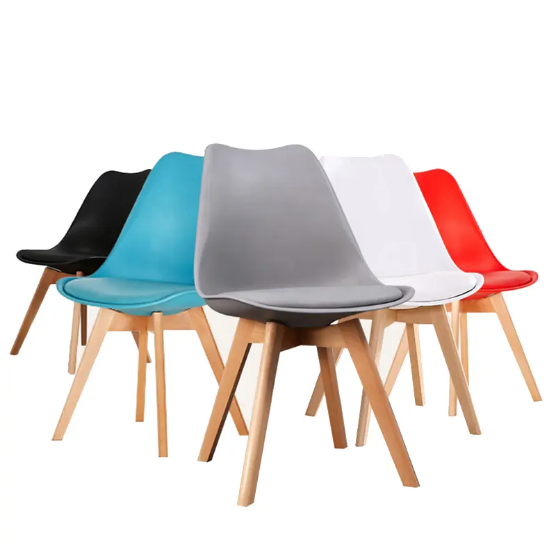 Chaise salotto moderno sedia Cafe gambe in legno sedie in plastica tulipano sedie da pranzo per tavolo da pranzo Stulh Milano nordico solido