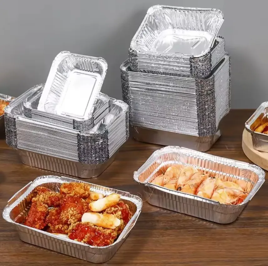 Confezionamento alimentare usa e getta di carta stagnola piatti griglia Pan Catering foglio di alluminio contenitore vassoio