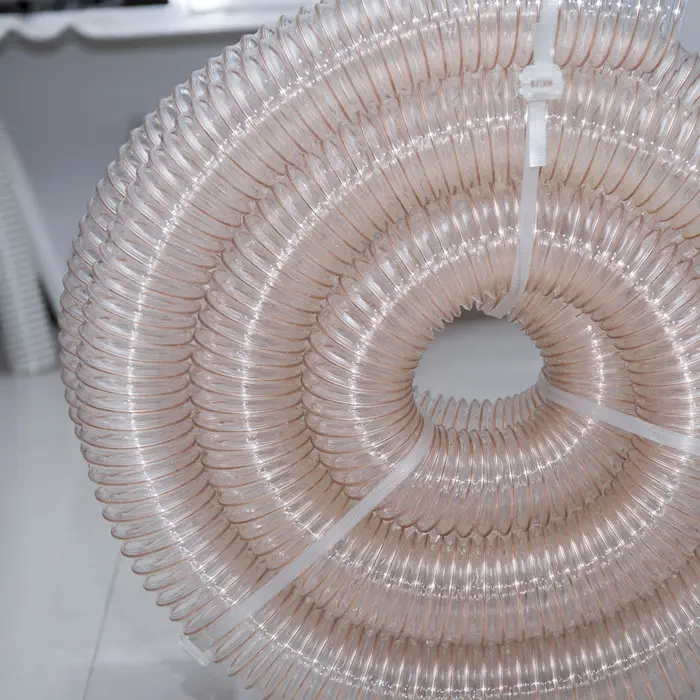 Tuyau anti-poussière en spirale d'air vide en fil d'acier tuyau en fil d'acier pu