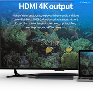 10合1多端口USB C型集线器C型适配器至USB 3.0 4K 30hz高清高清电视VGA视频音频RJ45 SD TF USB PD 100W转换器集线器 - Product Image 4