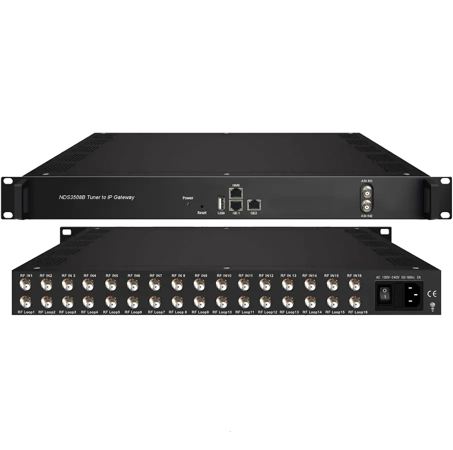 YT-3508B-8 receptor de satélite Ip de 8 puertos, entrada de salida para sintonizador de sistema IPTV a puerta de enlace IP