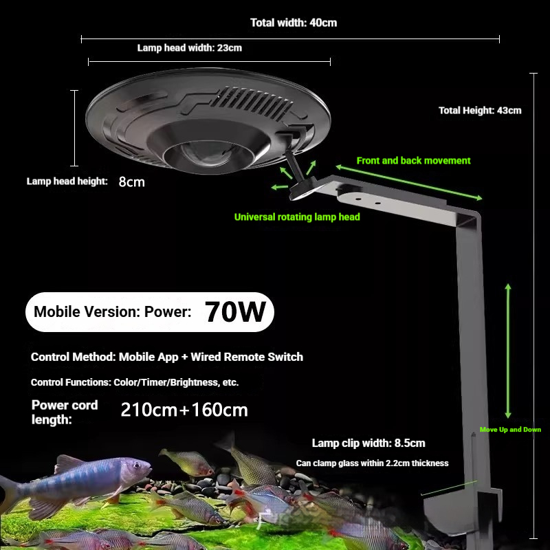 70W avec support, contrôle intelligent APP
