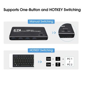 SY USB 3.0 KVM交换机HDMI 2端口支持4K @ 60HZ HDMI USB交换机，适用于2台计算机共享1台显示器和4台USB 3 - Product Image 4