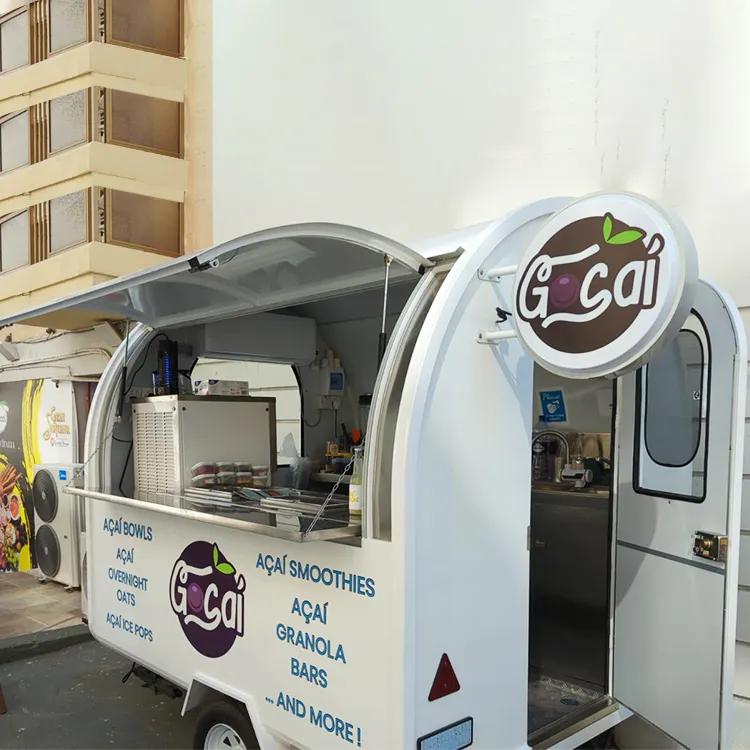 2024 fregaderos dobles multifuncionales Street Mobile Food Coffee Van carrito de comida precio y horno de panadería con máquinas de comida rápida