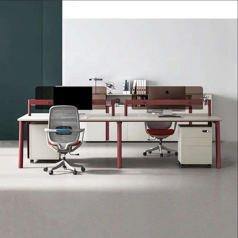 Mejores ventas Jieao muebles de oficina serie C 2 personas estación de trabajo de partición de oficina con Gabinete Móvil