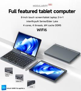 Alta calidad 8 pulgadas YOGA pantalla táctil Mini portátil Win 10 Intel Core N100 estudiante Netbook ordenador nuevo y barato - Product Image 2