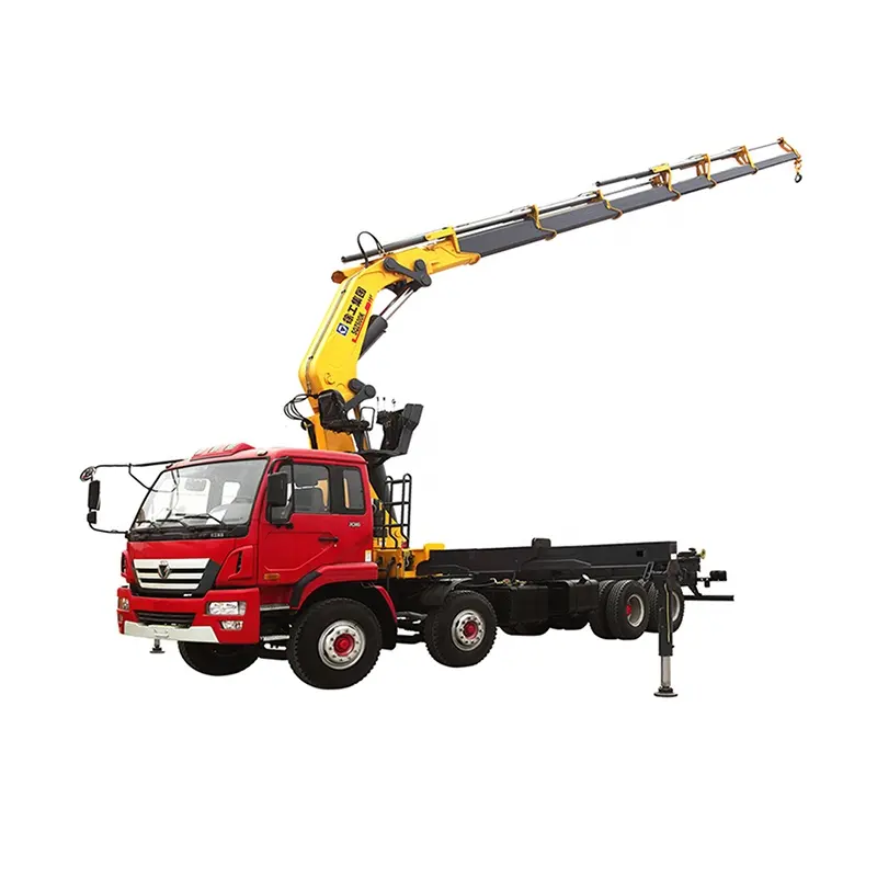 Free shipping hoisting machine hydraulic 10 ton 11.6m truck mounted crane KSQS100-4 with flat bed chassis