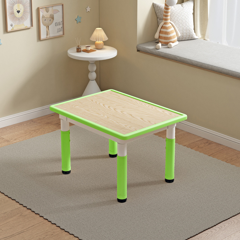 Table simple vert fruit grain de bois