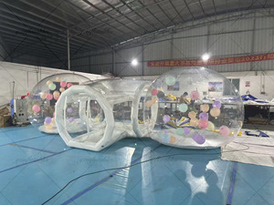 Bơm Hơi Khổng Lồ Đôi Bong Bóng Bong Bóng Nhà Bong Bóng Trẻ Em Bóng Bay Lớn Rõ Ràng Đôi Mái Vòm Bơm Hơi Lều Cho Đảng - Product Image 2