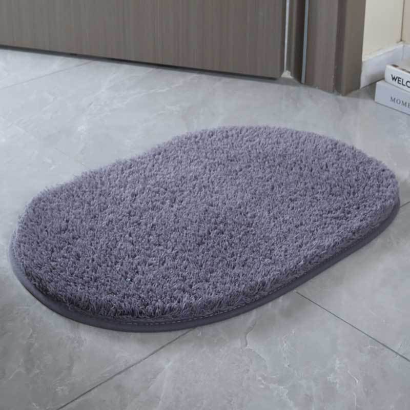 Dark gray lambskin oval