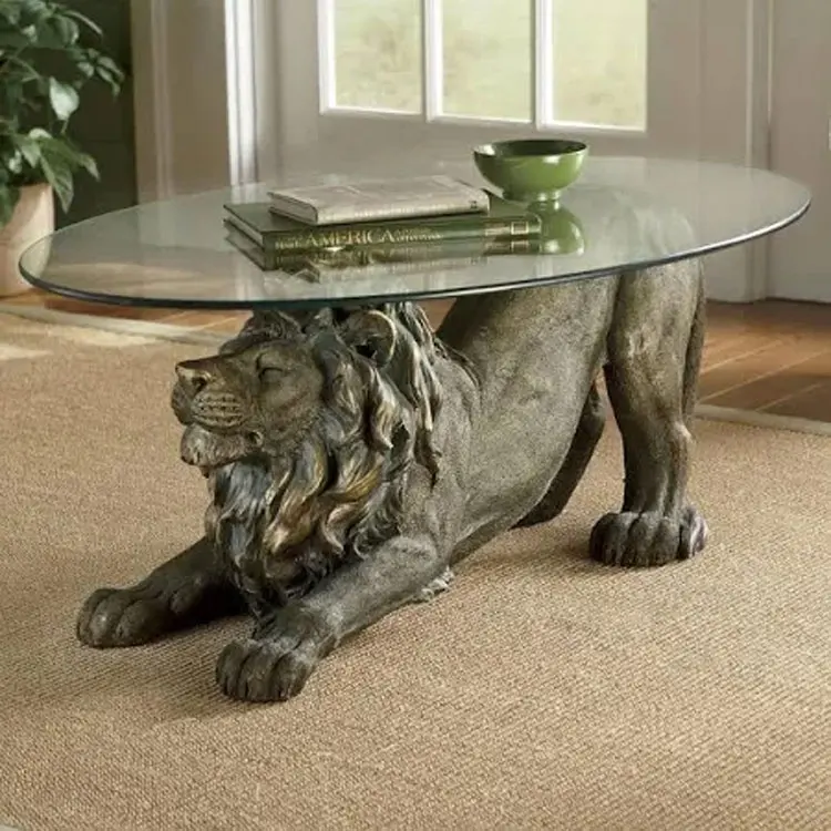 home decor bronze lion statue bronze sculpture coffee table for sale