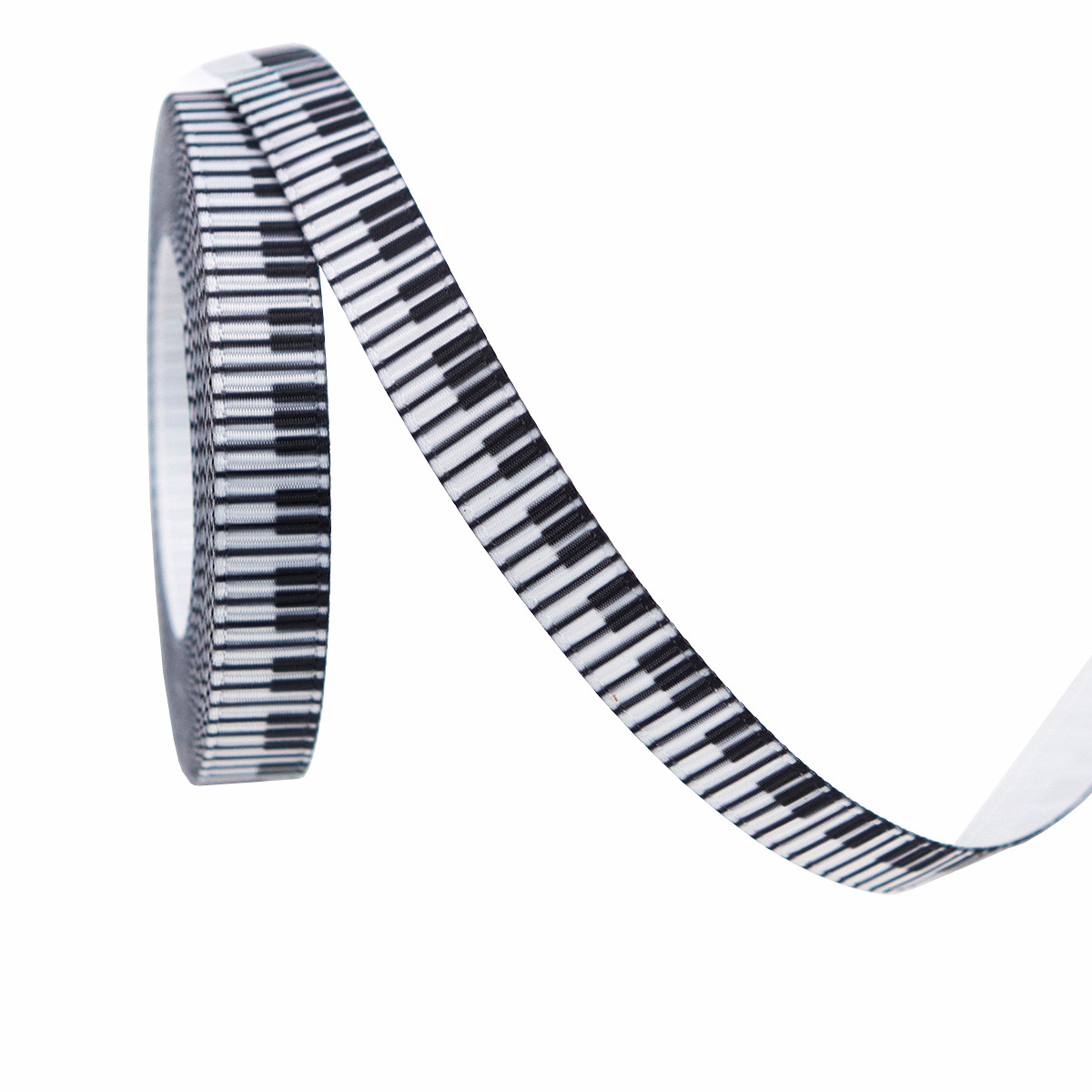 Noir et blanc - Motif touches de piano - 1 cm x 10 mètres