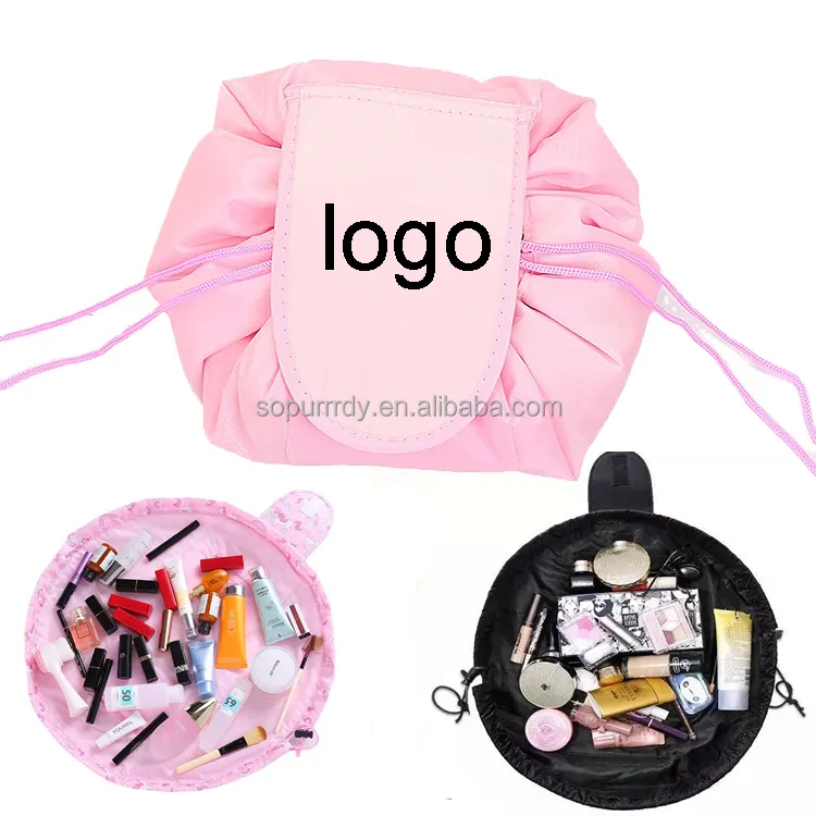 Parches de chenilla de nailon personalizados para mujeres y niñas, artículos de aseo de viaje, neceser bonito, bolsa con cordón para maquillaje