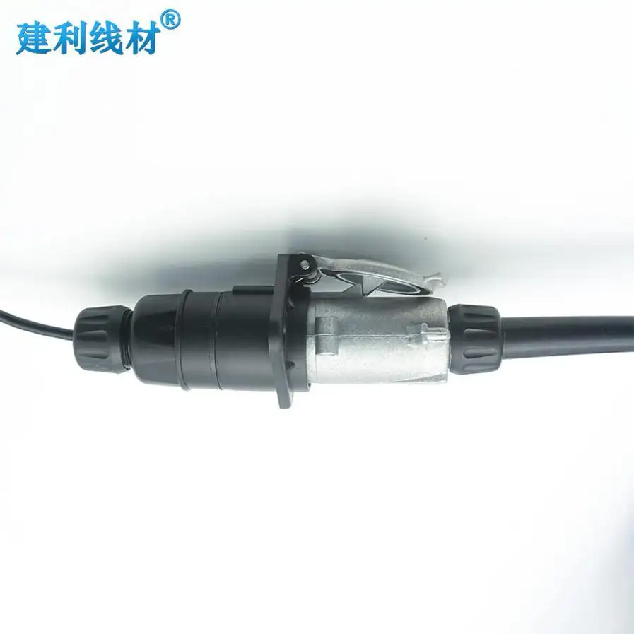 7-Pin Blue PVC Trailer Coil Cable Set Effortless 3-Channel Camera Display Connectivity Enhanced Visibility trailer cable