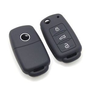 3-button Silicone Car <strong>Key</strong> Cover with Pure Black Appearance and White <strong>Keys</strong> for Volkswagen Golf and Other Models - Product Image 2