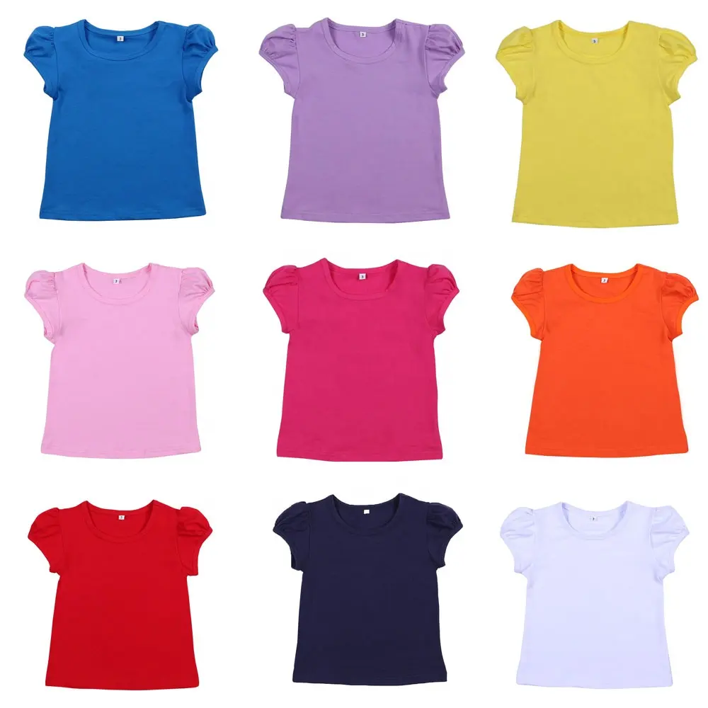 2021 bianco ragazze t-shirt multi colori manica corta top bambine volant bambini vestiti di cotone