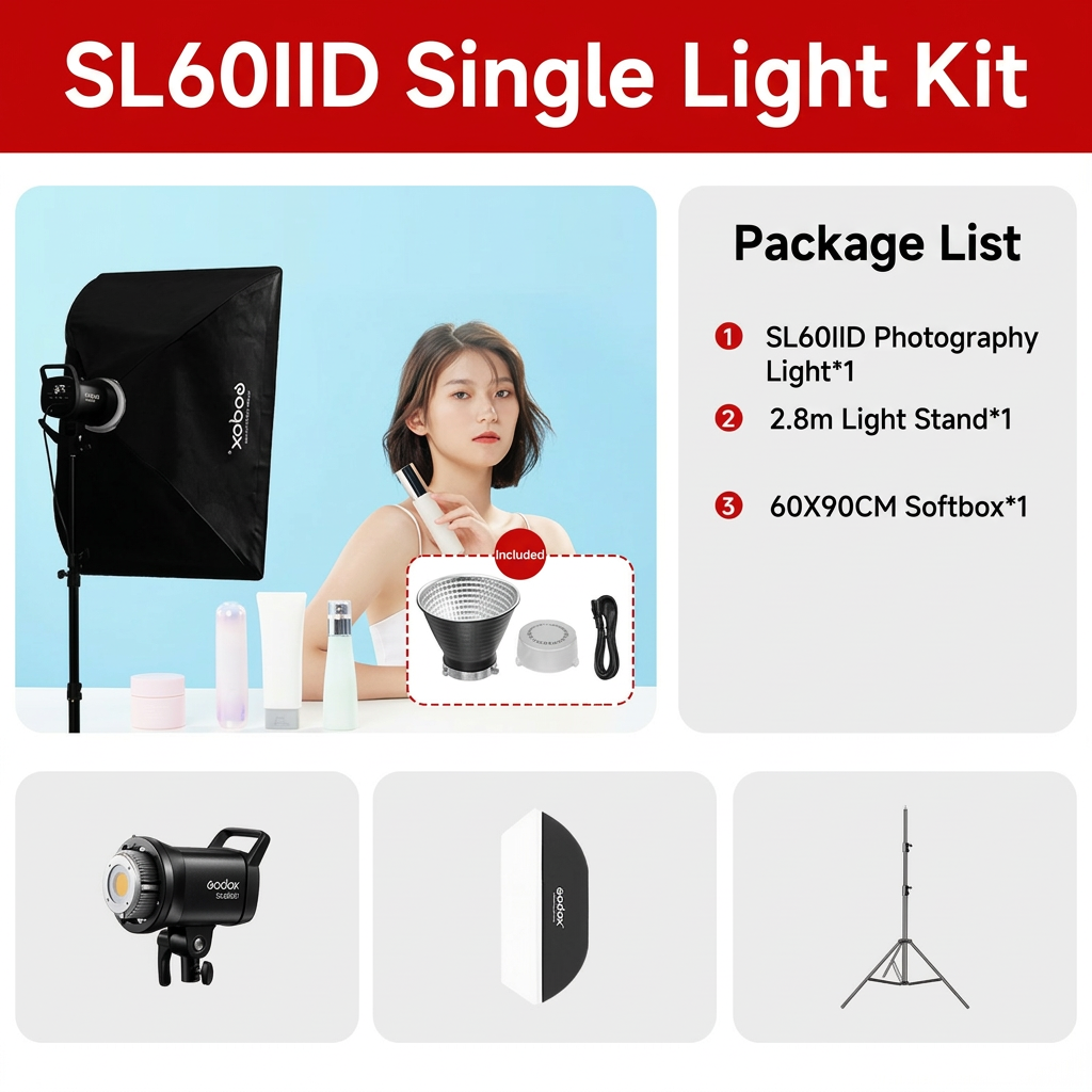 SL60IID + softbox 60x90cm + stativo 2,8m
