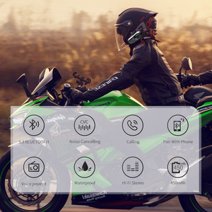 Intercomunicador Bluetooth para Motocicleta, Auriculares de Comunicación con Llamadas Manos Libres, Walkie Talkie - Product Image 3