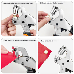 Manuelle Tülle Werkzeugs atz Hand Leder Loch Stanz werkzeug Hand Magnetische Ösen zange - Product Image 4