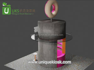Yeni buluş Kiosk Kiosk tasarım Modern <span class=keywords><strong>Donuts</strong></span> sayaç vitrinin satılık çatı ile perakende aperatif standında - Product Image 2