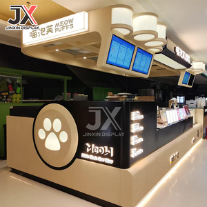 ตู้โชว์ขนมพัฟ shoflet แพลตฟอร์มเคาน์เตอร์ไอแลนด์ LED สำหรับตู้โชว์เค้กติ่มซำ - Product Image 3