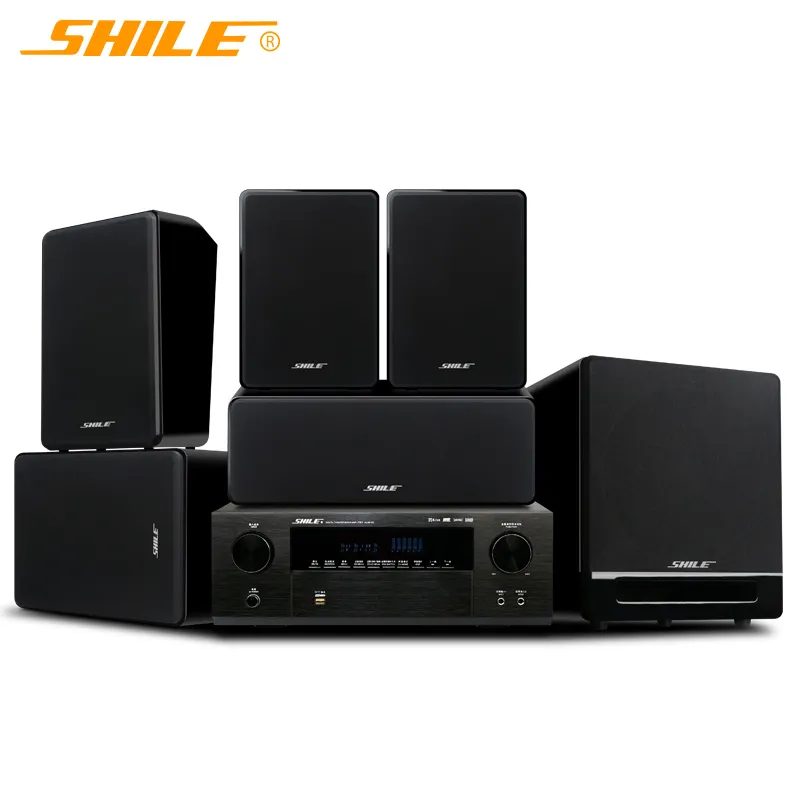 SHILE 5,1 Multimedia Super Bass Speaker Subwoofer Sistema de cine en casa Negro 150W Barra de sonido 5,1 50W 60W 480W 5,1 Cinema Audio Set