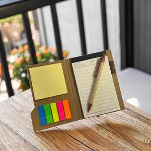 Bloc de notas de madera de color retro portátil con impresión de logotipo personalizado con función autoadhesiva para oficina y toma de notas grandes regalos - Product Image 5