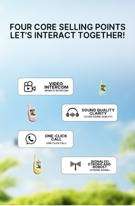 วิทยุสื่อสารแบบหนึ่งต่อหนึ่งพร้อมหน้าจอวิดีโอ ของเล่นวิทยุสื่อสารระยะไกล สำหรับเด็กผู้หญิงอายุ 3 ถึง 10 ปี สีชมพู+ฟ้า - Product Image 2