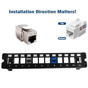19 אינץ 1u kestone שקע חלקי תקשורת מתלה הר תיקון ריק cat5 e cat6 12 יציאה סיבים השזזה לוח תיקון לוח