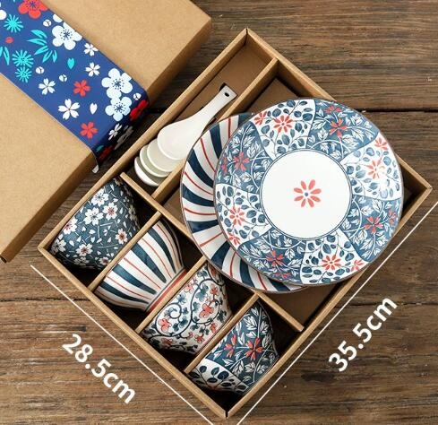 Set B--4 bowls 4 spoons 2 plate multicolor