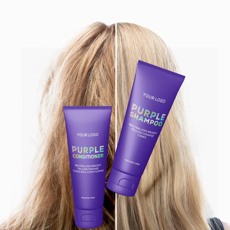 Échantillon gratuit de marques privées shampoing pour cheveux blonds violets brillant meilleur shampoing pour cheveux argentés