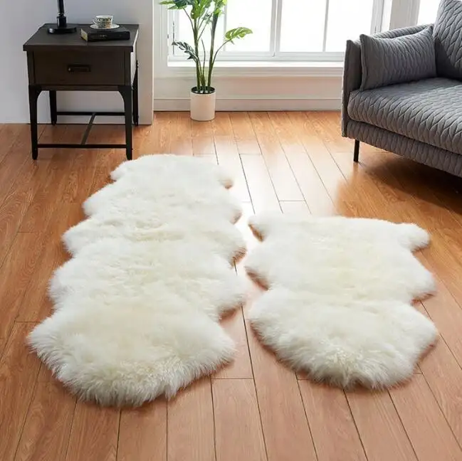Haute qualité élégant moderne luxe en peau de mouton tapis de sol tapis moelleux tapis en fausse fourrure salon chevet tapis à fourrure