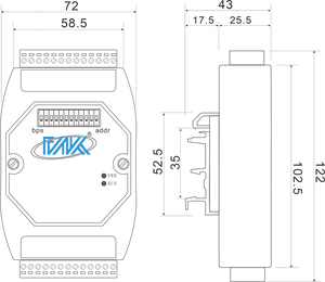 Placa de desarrollo de protocolo Modbus RTU de Puerto RS485, módulo de entrada y salida analógica (IO) para adquisición analógica de 4-20mA 0-10V - Product Image 6