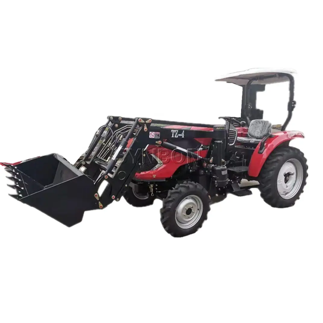 New Chinese Small Agriculture 4WD 60 Horsepower Used Mini Compact Orchard Tractor Garden Farm Walking Tractor With Front Loader