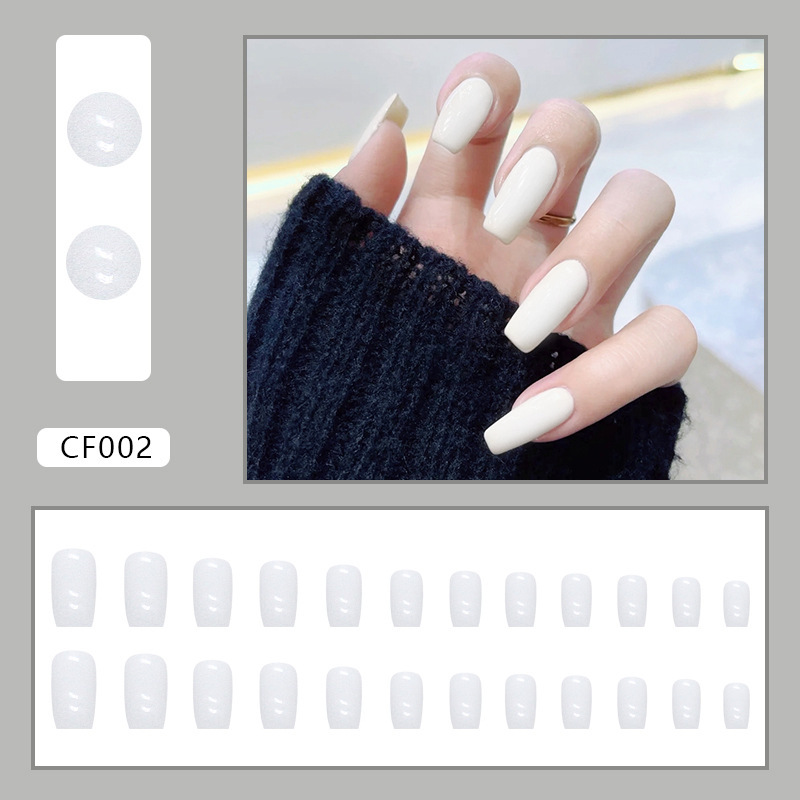 Cf002 : Faux ongles carrés blancs à coller